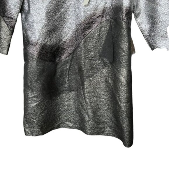 NWT Marc Jacobs Silver Metallic V-Neck Mini Dress Women Sz 6 - Picture 4 of 11